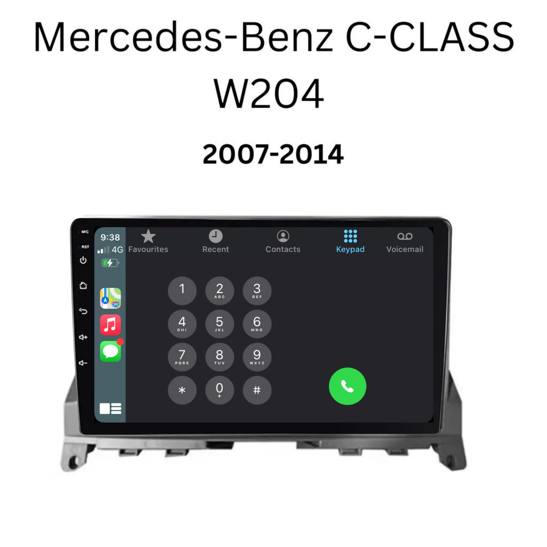 Benz C-Class / W204 (2006-2011) Plug & Play Head Unit Upgrade Kit: Car Radio with Wireless & Wired Apple CarPlay & Android Auto - Image 3