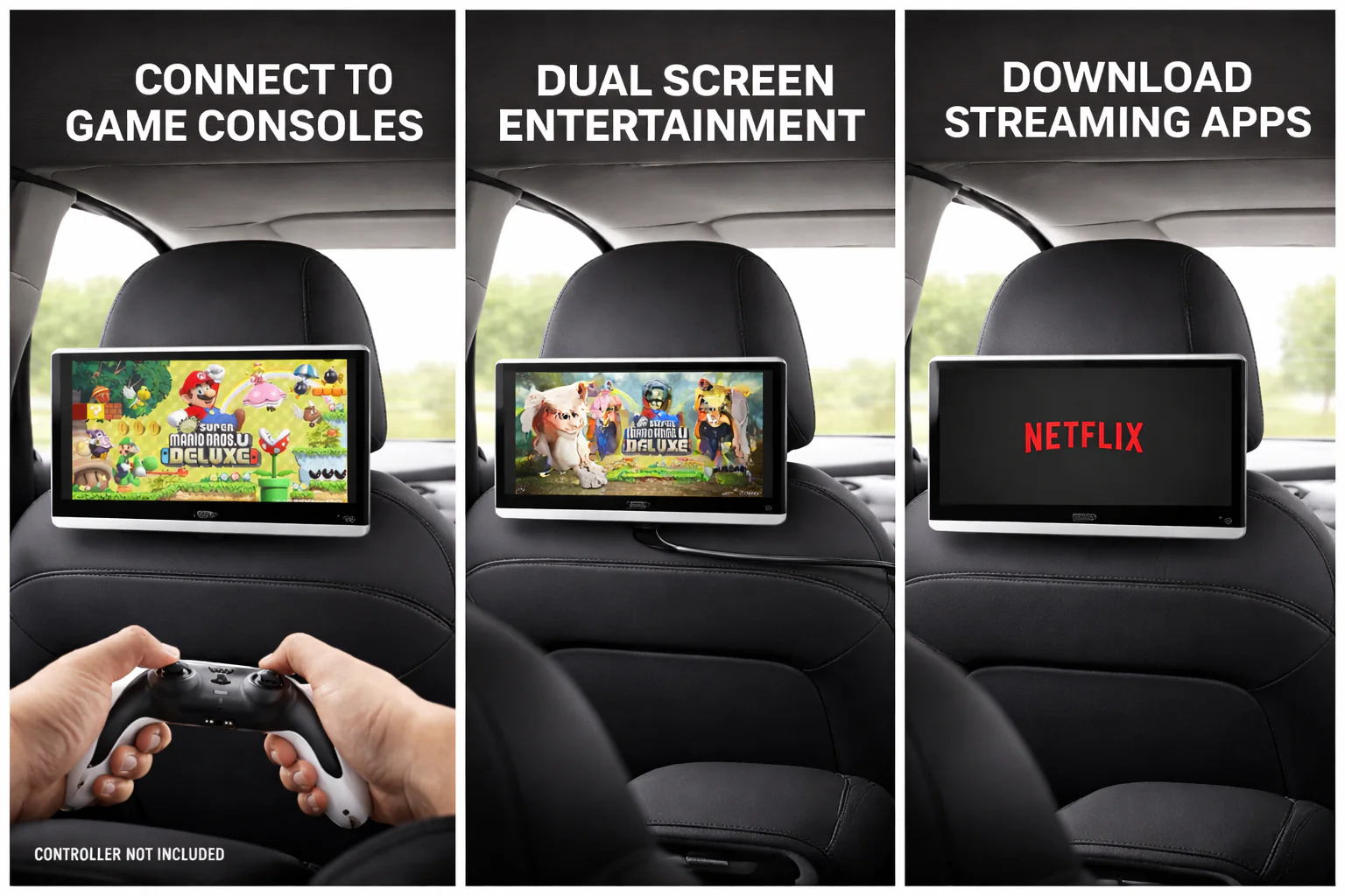 CJ INDUSTRIES 13.3" HD Touchscreen Smart TV Standalone Car Headrest Entertainment System Monitor - Image 4