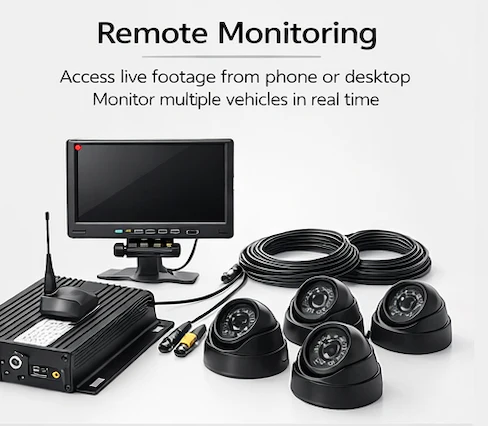 CJ INDUSTRIES 4-Channel (1080P HD) Truck Fleet Camera Monitoring System with DVR/GPS/4G and Storage - Image 4