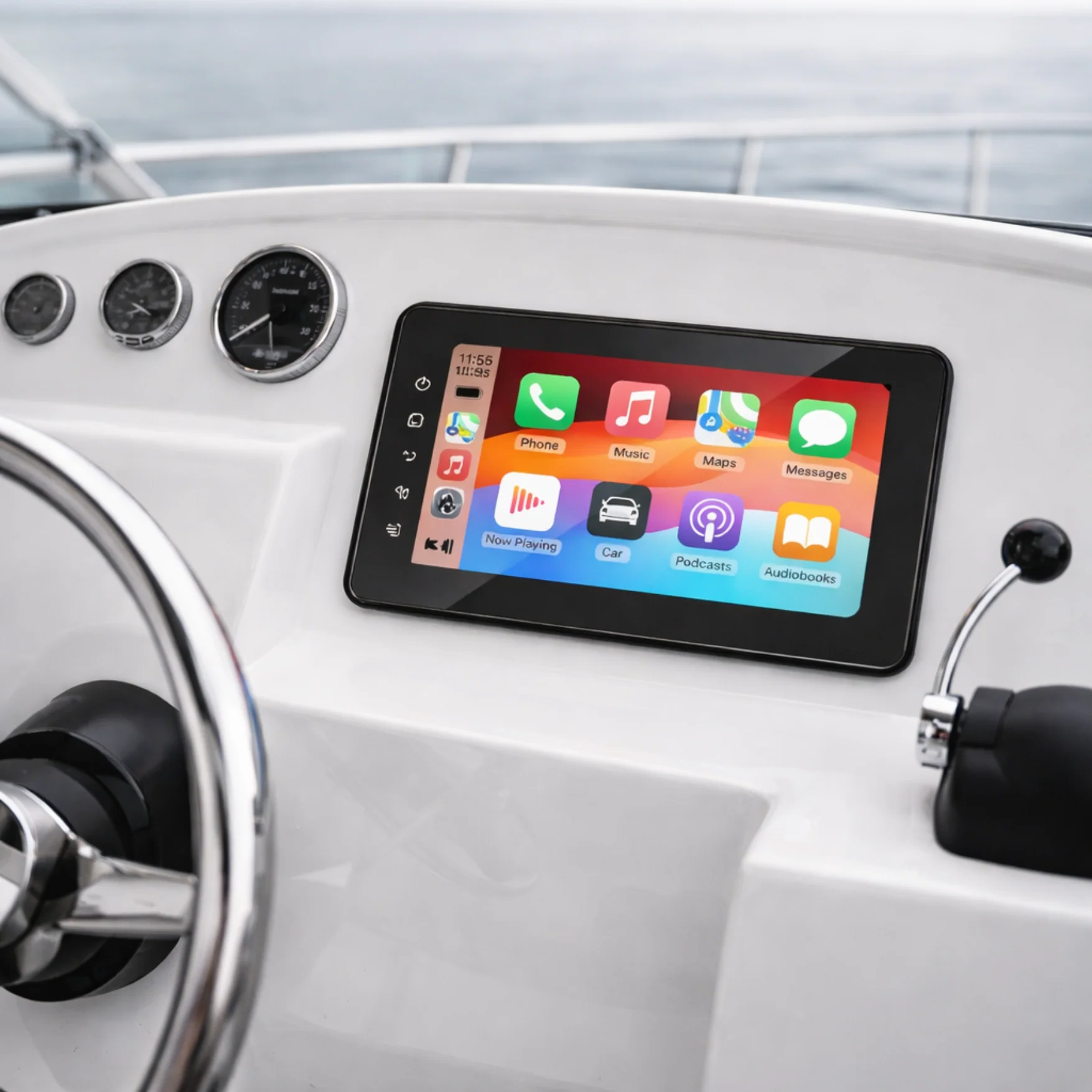 CJ INDUSTRIES 8” Waterproof Marine CarPlay & Android Auto Touchscreen Radio | Bluetooth Boat / Caravan Stereo | AM/FM | RCA Outputs - Image 8