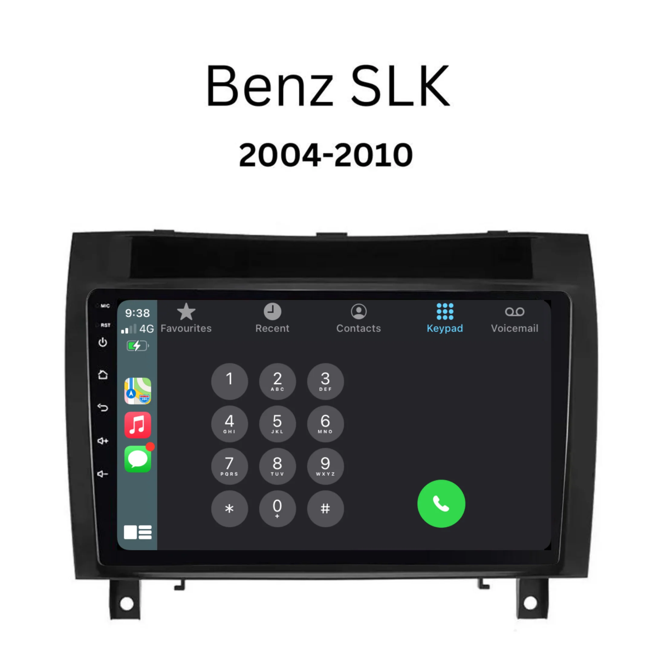 Mercedes Benz SLK (2004-2010) Plug & Play Head Unit Upgrade Kit: Car Radio with Wireless & Wired Apple CarPlay & Android Auto - Image 3