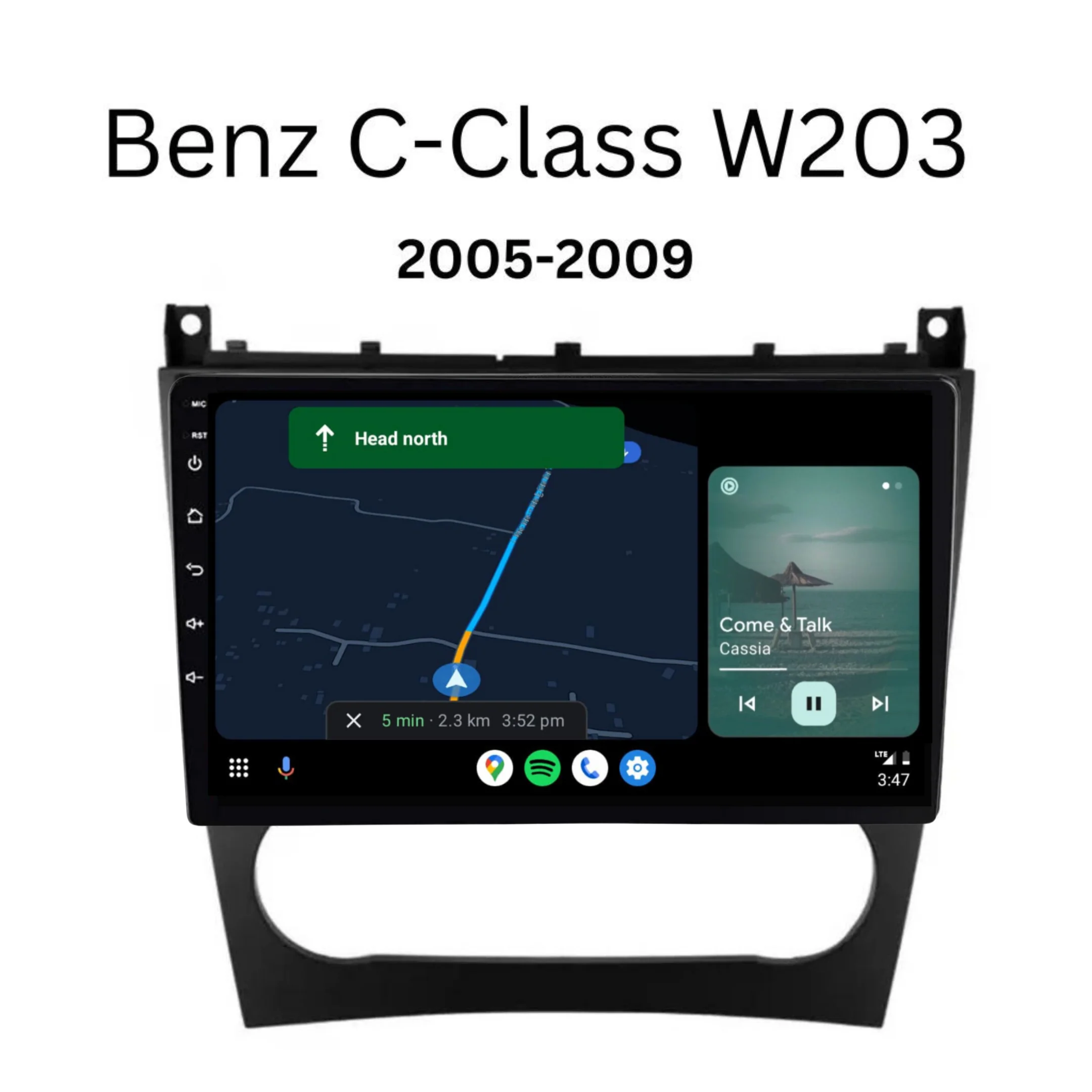 Mercedes Benz C-Class / W203 (2005-2009) Plug & Play Head Unit Upgrade Kit: Car Radio with Wireless & Wired Apple CarPlay & Android Auto - Image 4