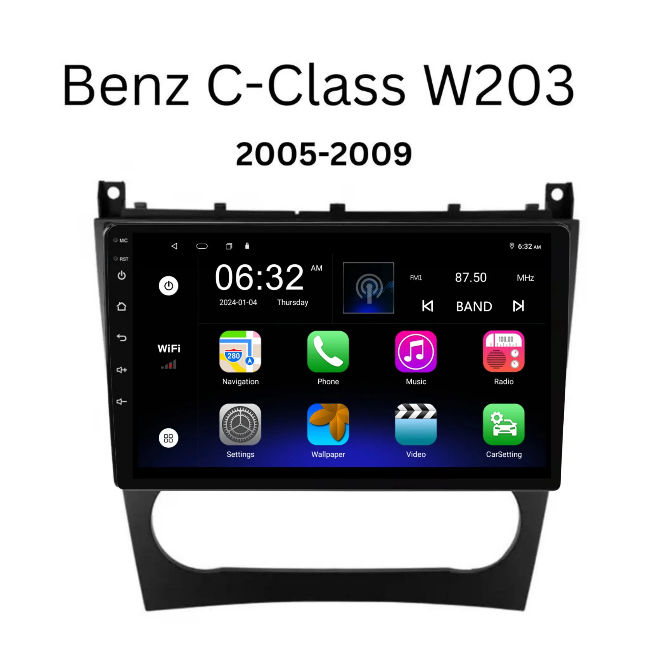 Mercedes Benz C-Class / W203 (2005-2009) Plug & Play Head Unit Upgrade Kit: Car Radio with Wireless & Wired Apple CarPlay & Android Auto - Image 6