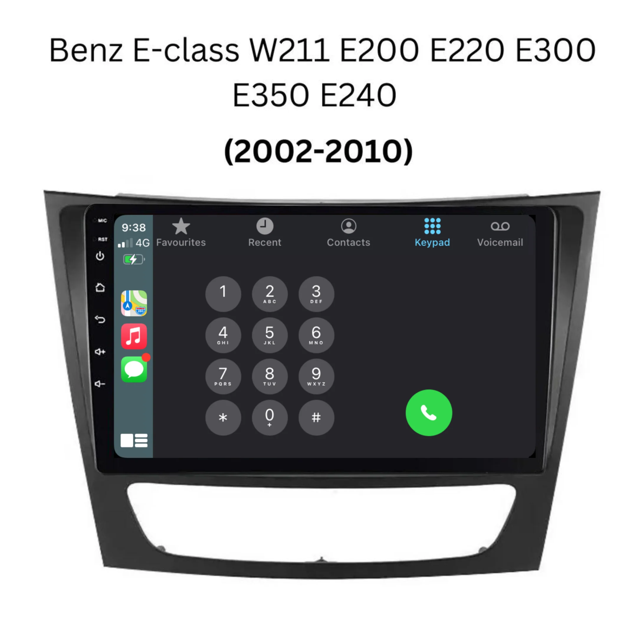 Mercedes Benz E-Class (2002-2010) Plug & Play Head Unit Upgrade Kit: Car Radio with Wireless & Wired Apple CarPlay & Android Auto - Image 3