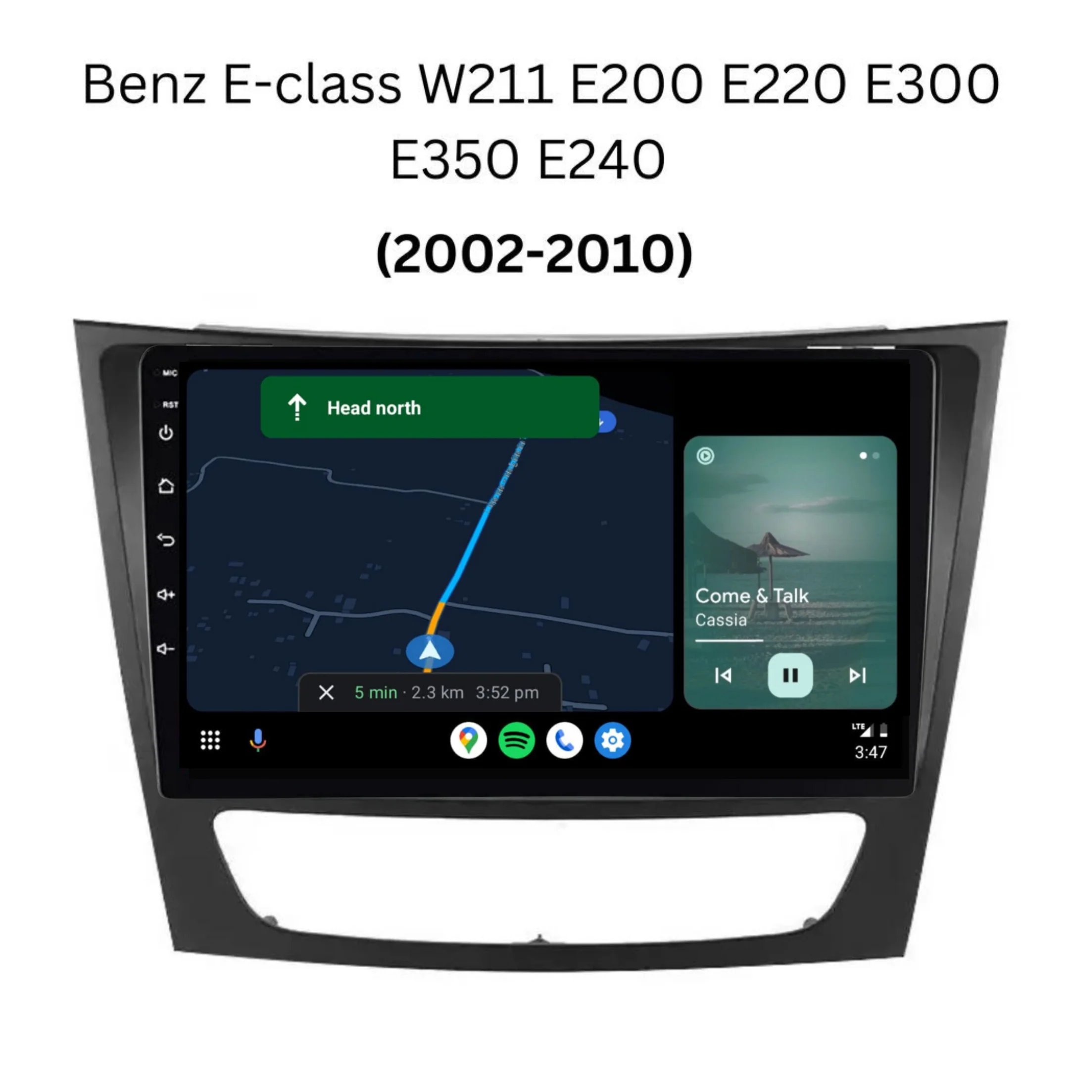 Mercedes Benz E-Class (2002-2010) Plug & Play Head Unit Upgrade Kit: Car Radio with Wireless & Wired Apple CarPlay & Android Auto - Image 4