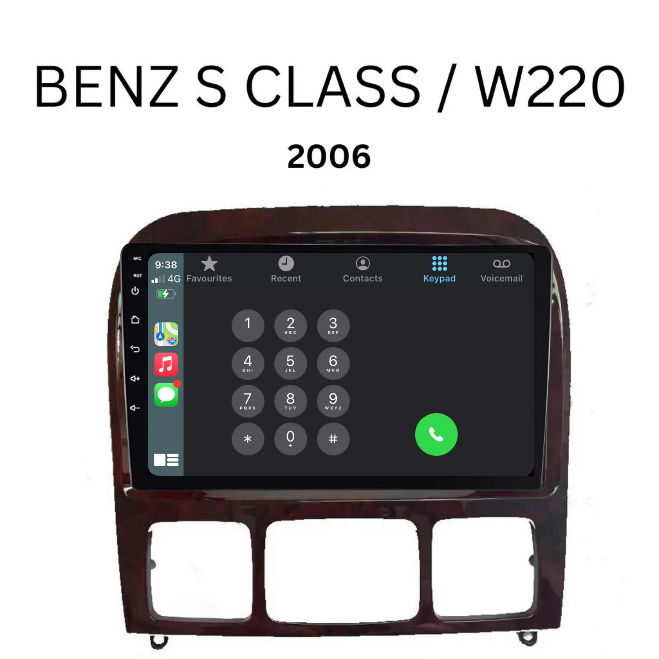 Mercedes Benz S-Class / W220 (2006) Plug & Play Head Unit Upgrade Kit: Car Radio with Wireless & Wired Apple CarPlay & Android Auto - Image 3