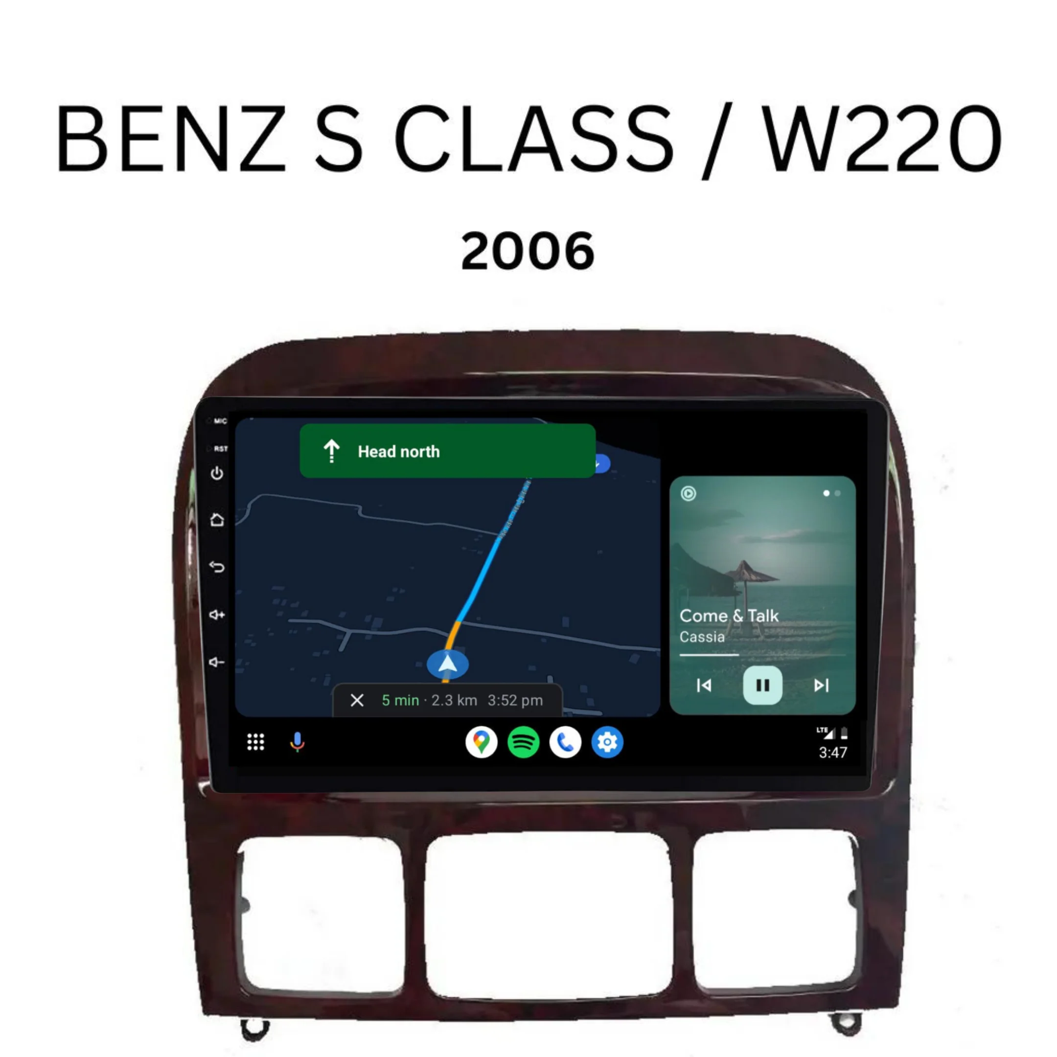 Mercedes Benz S-Class / W220 (2006) Plug & Play Head Unit Upgrade Kit: Car Radio with Wireless & Wired Apple CarPlay & Android Auto - Image 4