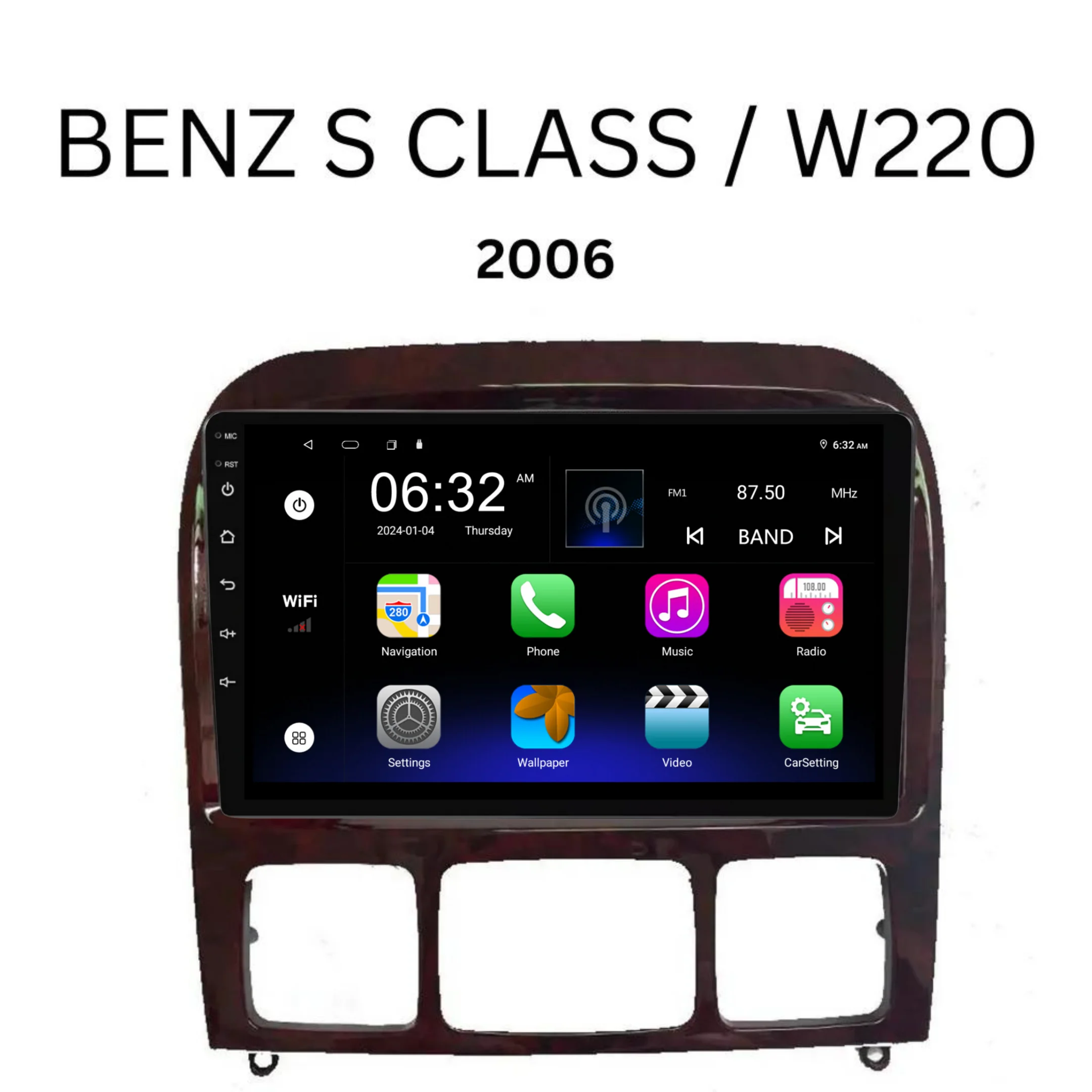 Mercedes Benz S-Class / W220 (2006) Plug & Play Head Unit Upgrade Kit: Car Radio with Wireless & Wired Apple CarPlay & Android Auto - Image 6