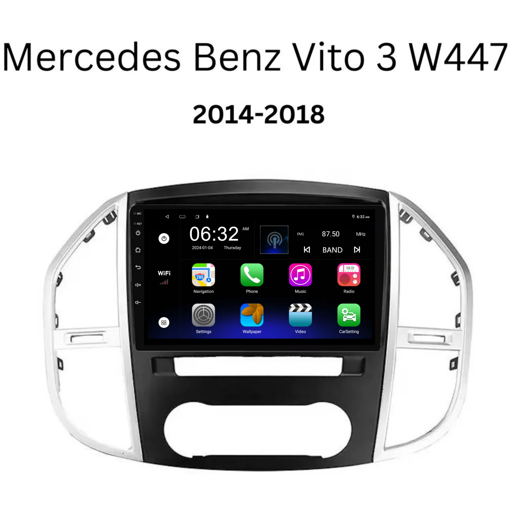 Mercedes Benz Vito/W447 (2014-2018) Plug & Play Head Unit Upgrade Kit: Car Radio with Wireless & Wired Apple CarPlay & Android Auto - Image 6