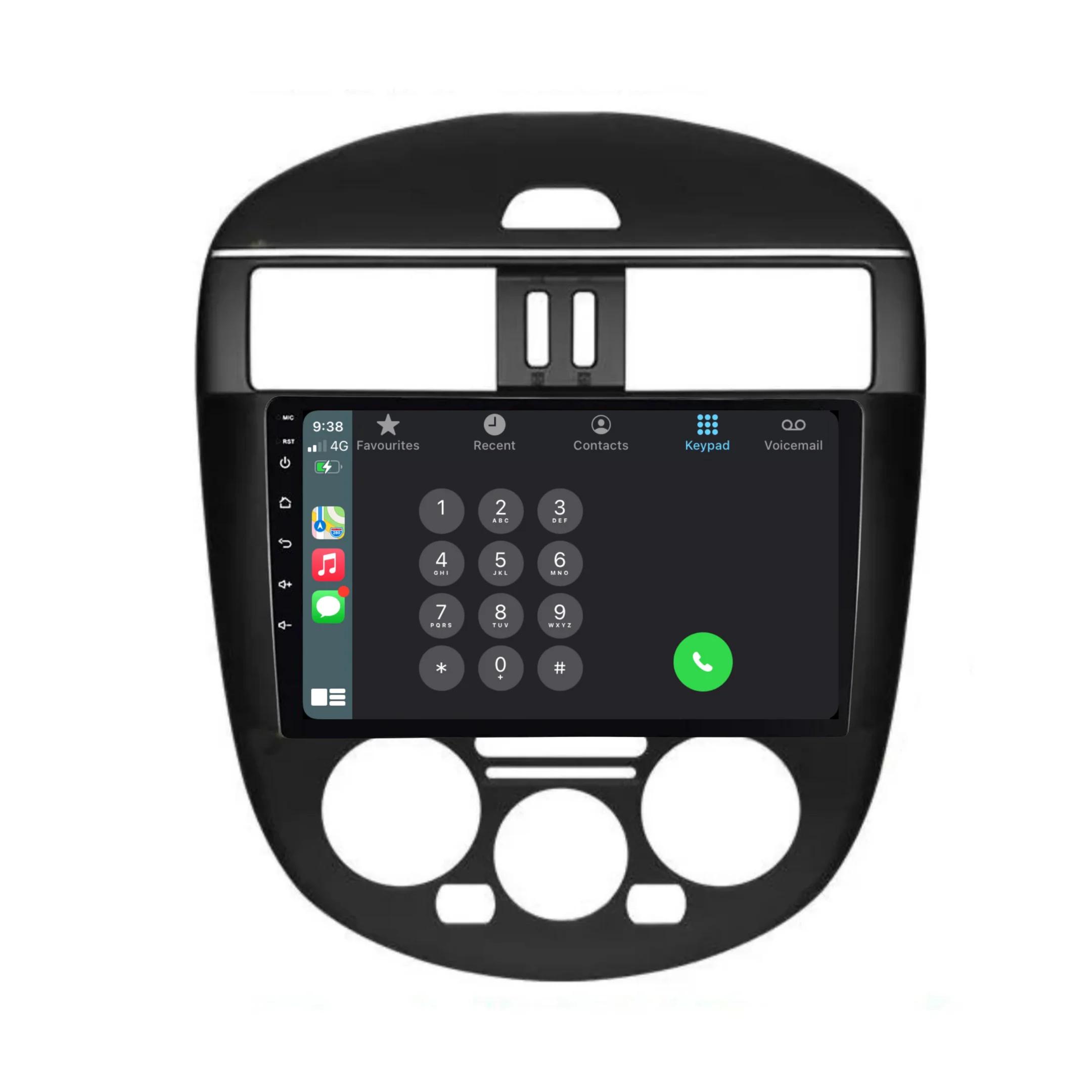 Nissan Tiida (2011-2015) Manual AC Plug & Play Head Unit Upgrade Kit: Car Radio with Wireless & Wired Apple CarPlay & Android Auto - Image 3