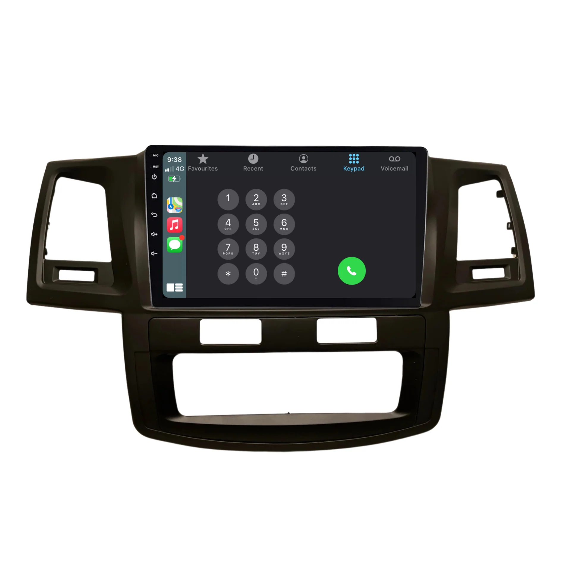 Toyota Hilux / N70 Auto AC - matte black (2008-2014) Plug & Play Head Unit Upgrade Kit: Car Radio with Wireless & Wired Apple CarPlay & Android Auto - Image 3