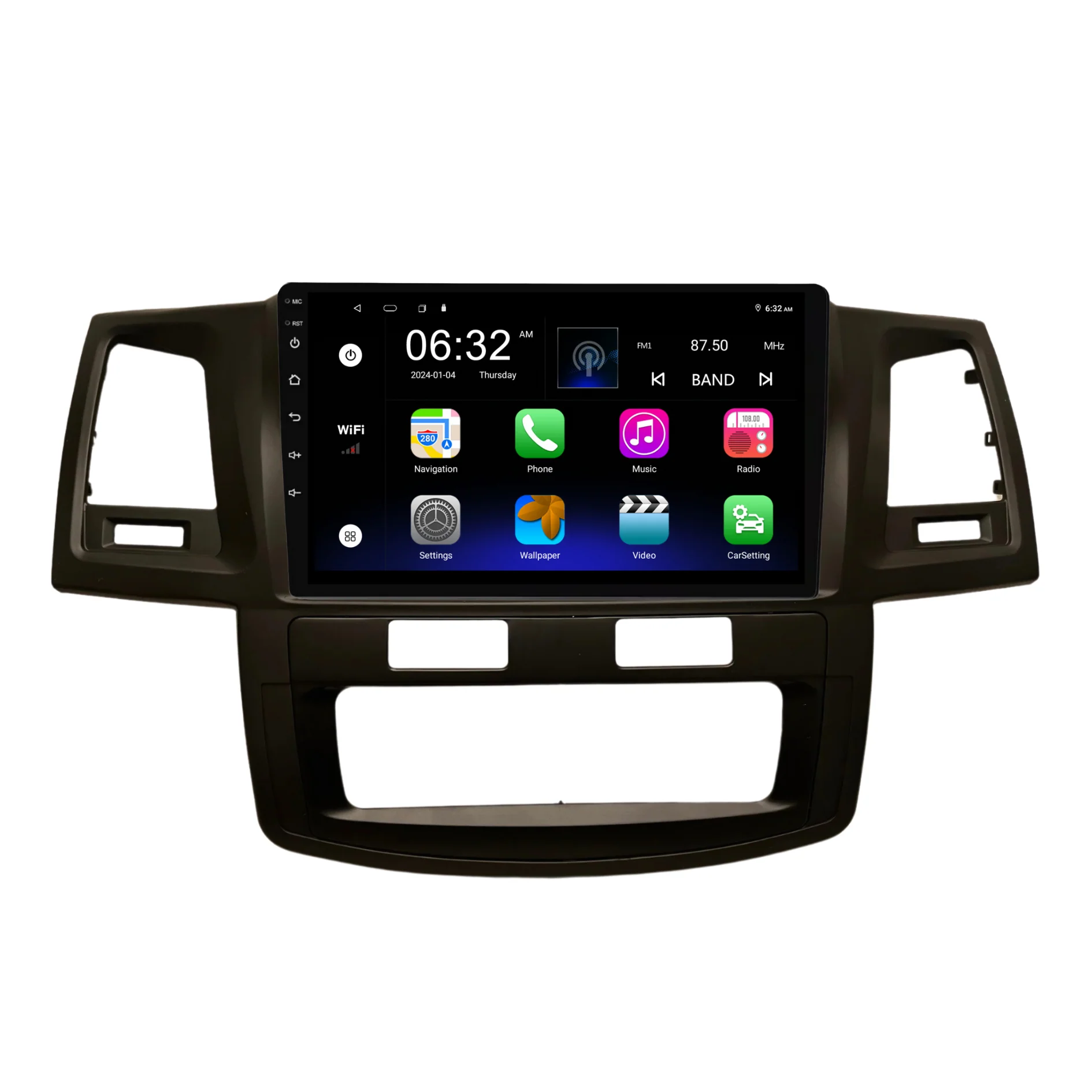 Toyota Hilux / N70 Auto AC - matte black (2008-2014) Plug & Play Head Unit Upgrade Kit: Car Radio with Wireless & Wired Apple CarPlay & Android Auto - Image 6