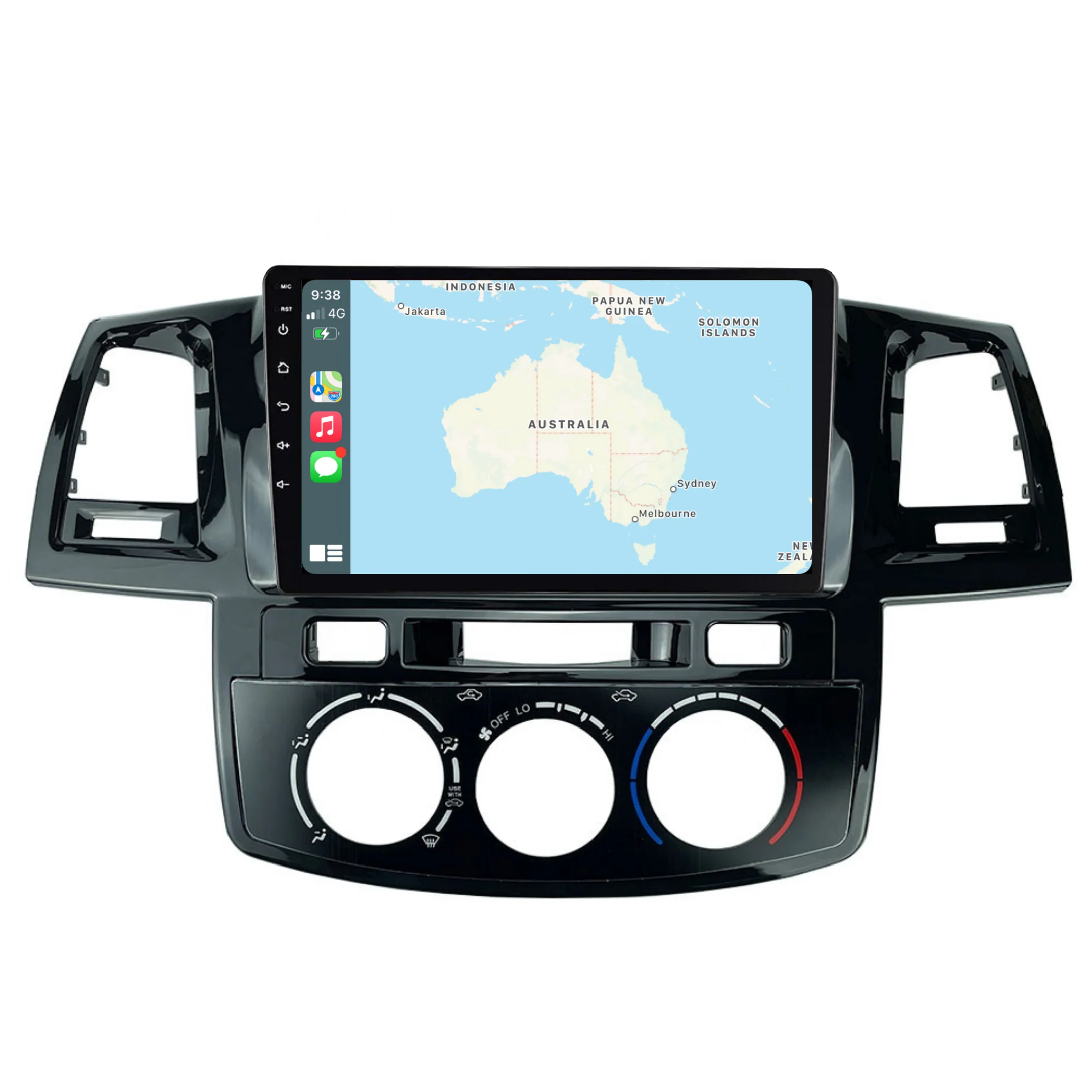 Toyota Hilux / N70 Manual AC (2005-2014) Plug & Play Head Unit Upgrade Kit: Car Radio with Wireless & Wired Apple CarPlay & Android Auto - Image 3