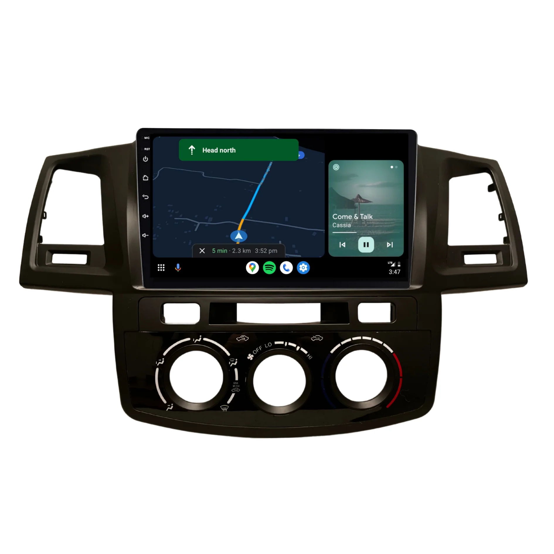 Toyota Hilux / N70 Manual AC - matte black (2005-2014) Plug & Play Head Unit Upgrade Kit: Car Radio with Wireless & Wired Apple CarPlay & Android Auto - Image 4