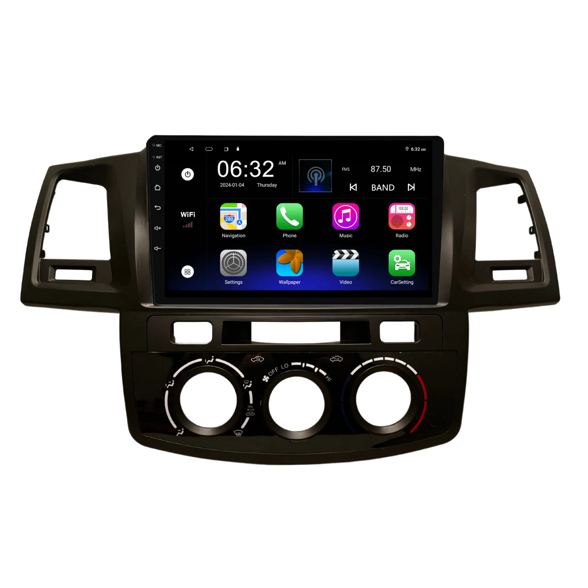 Toyota Hilux / N70 Manual AC - matte black (2005-2014) Plug & Play Head Unit Upgrade Kit: Car Radio with Wireless & Wired Apple CarPlay & Android Auto - Image 6